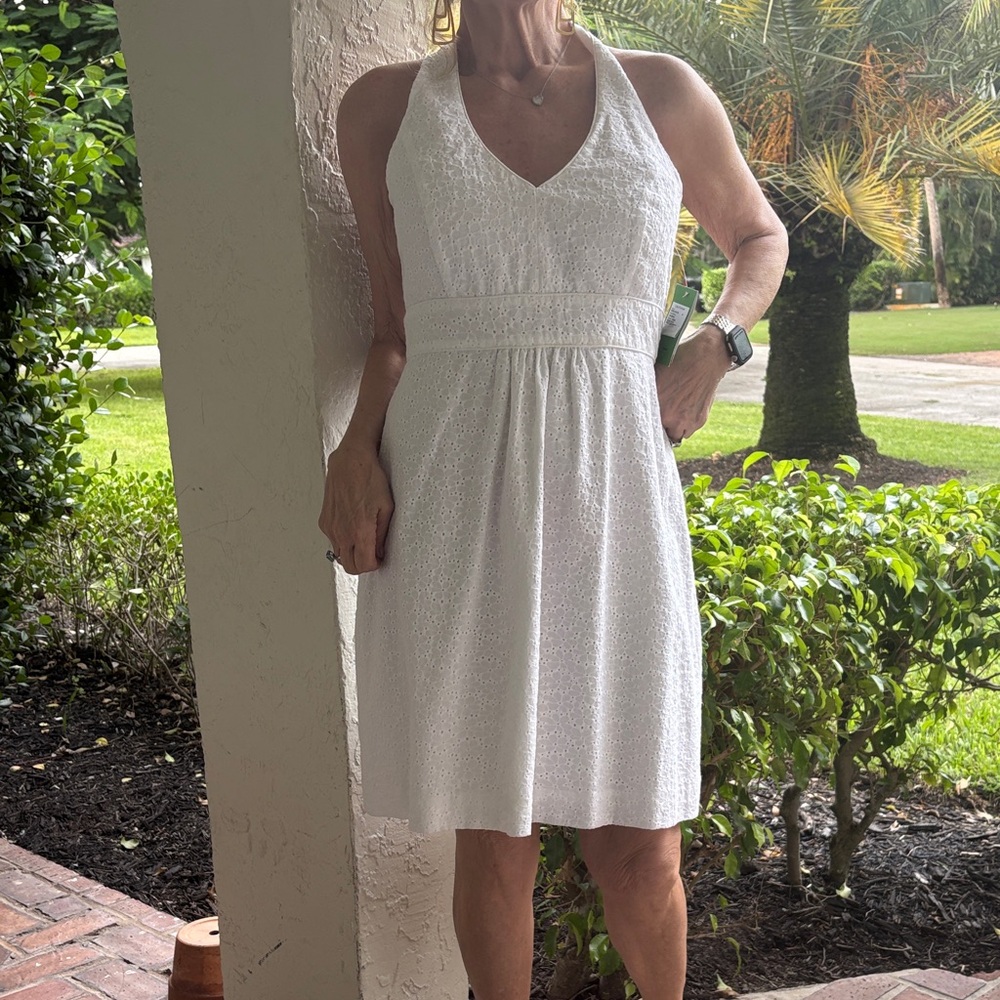 Lilly Pulitzer White Textured Midi Dress